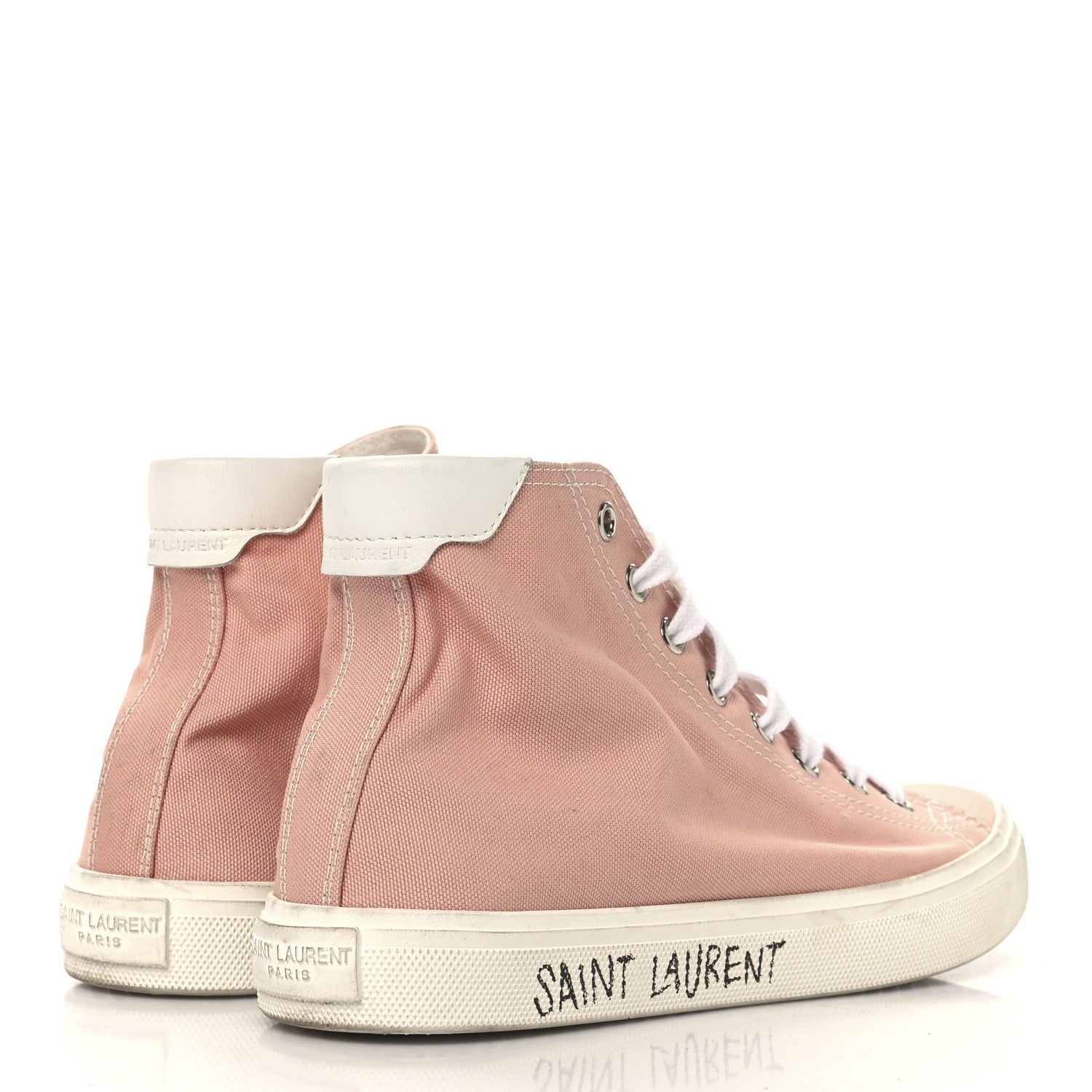 Saint Laurent Canvas Womens Malibu High Top Sneakers 37 Ballet Pink 5 of 8