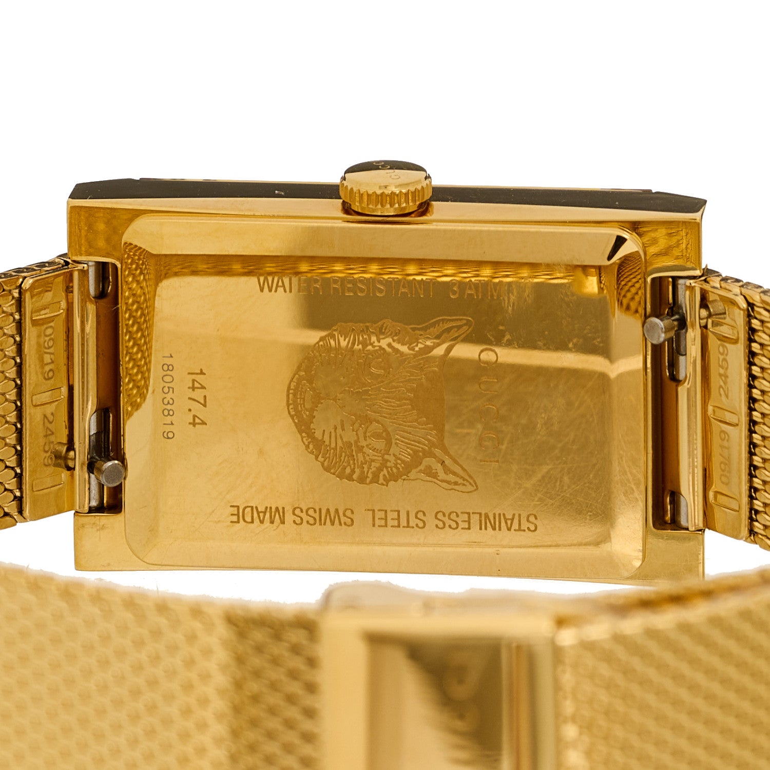 Gucci Stainless Steel 14mm Web G-Frame Quartz Watch Gold 3 of 4