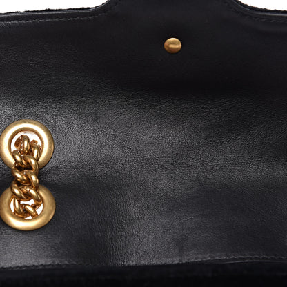 Gucci Velvet Matelasse Mini GG Marmont Shoulder Bag Black 13 of 14
