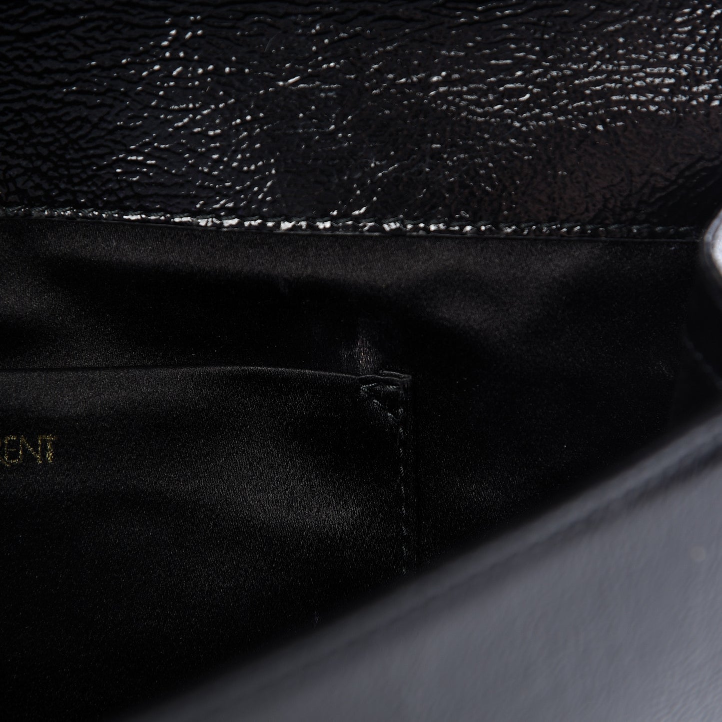 Textured Patent Monogram Large Belle De Jour Clutch Black