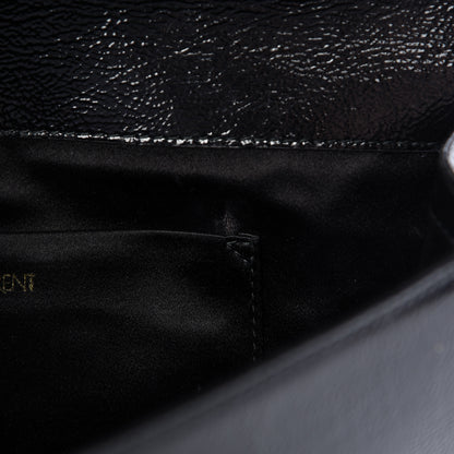 Saint Laurent Textured Patent Monogram Large Belle De Jour Clutch Black 11 of 12