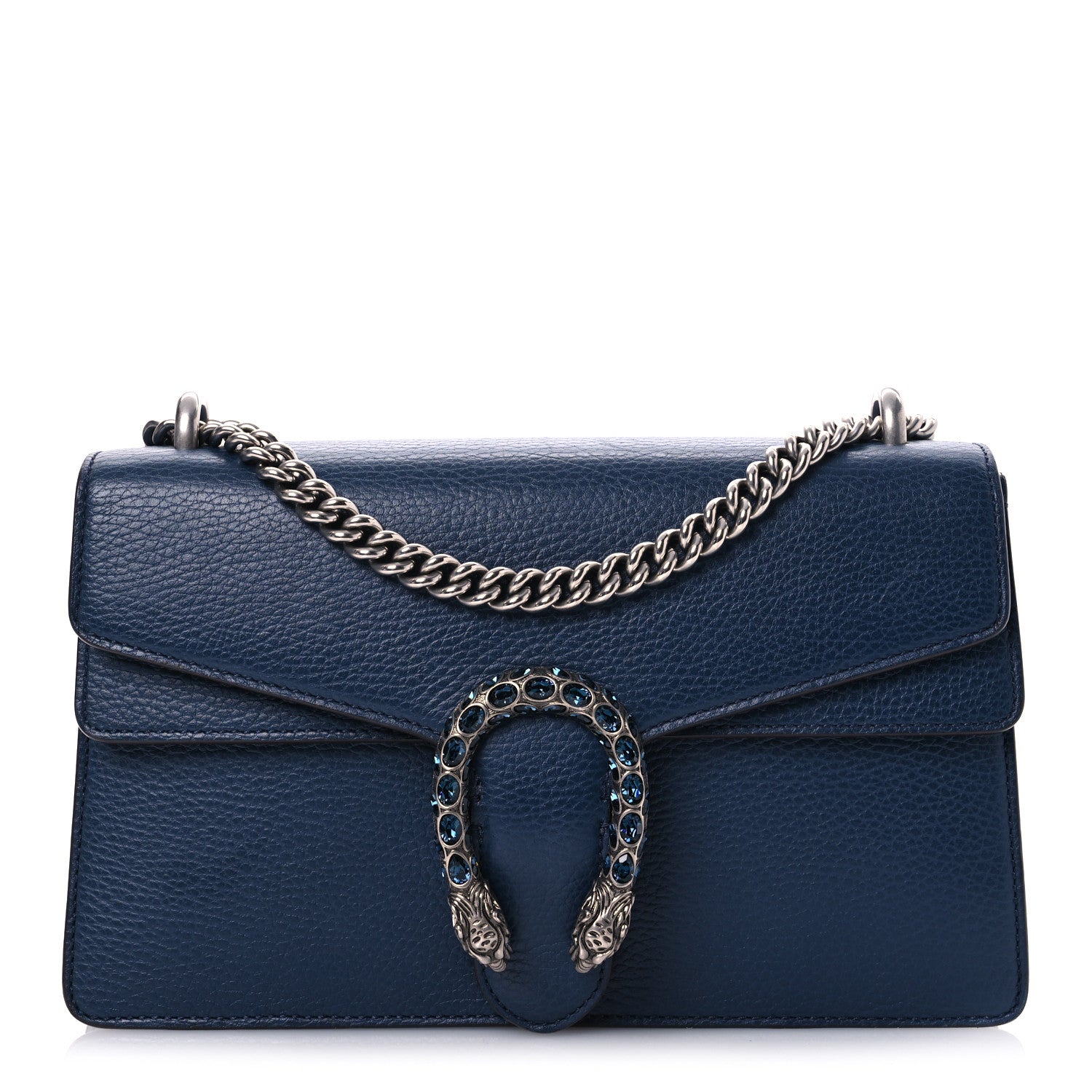 Gucci Pebbled Calfskin Small Dionysus Shoulder Bag Blue Agata 1 of 11
