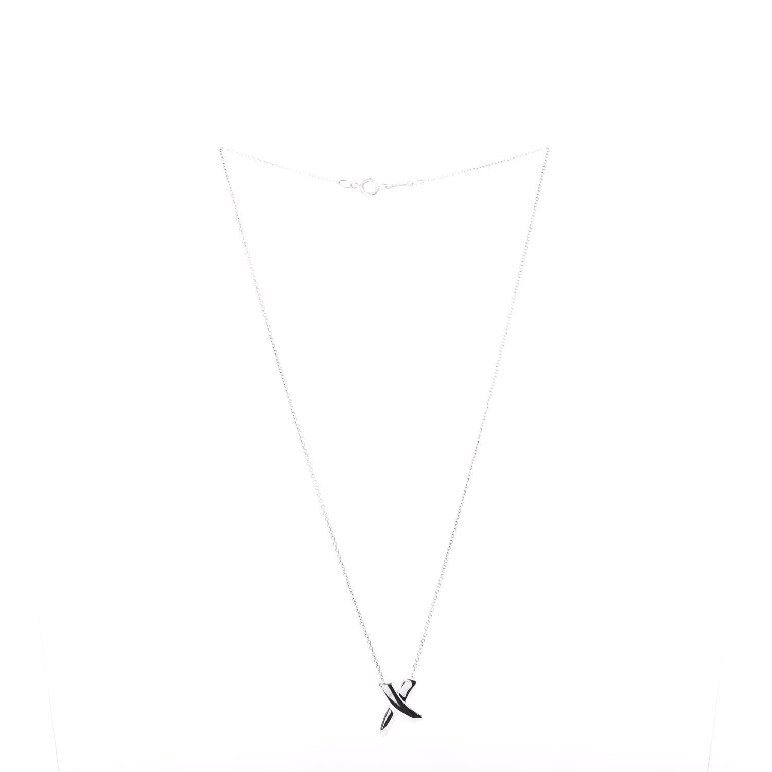 Tiffany Sterling Silver Paloma Picasso Graffiti X Pendant Necklace 2 of 4