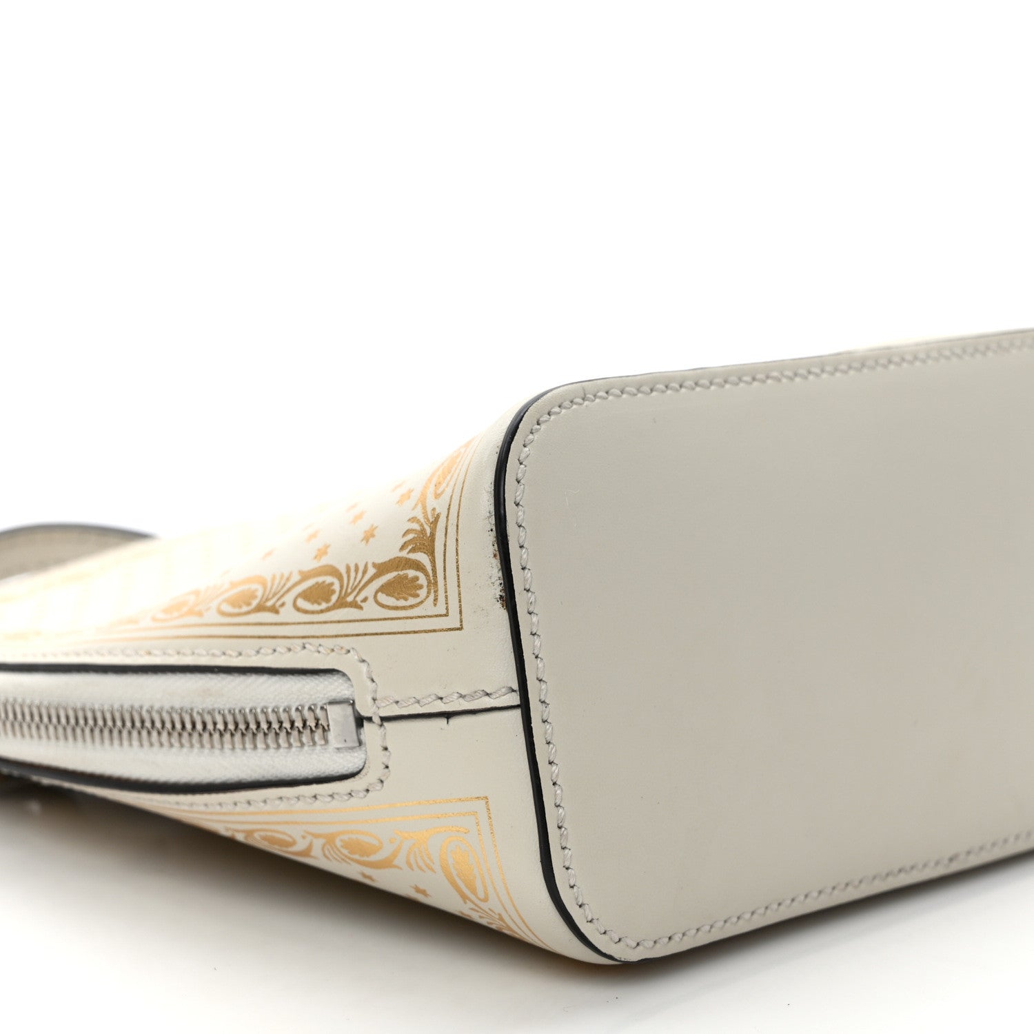 Gucci X SEGA Calfskin GUCCY Stars Mini Dome Shoulder Bag Mystic White Gold 8 of 9