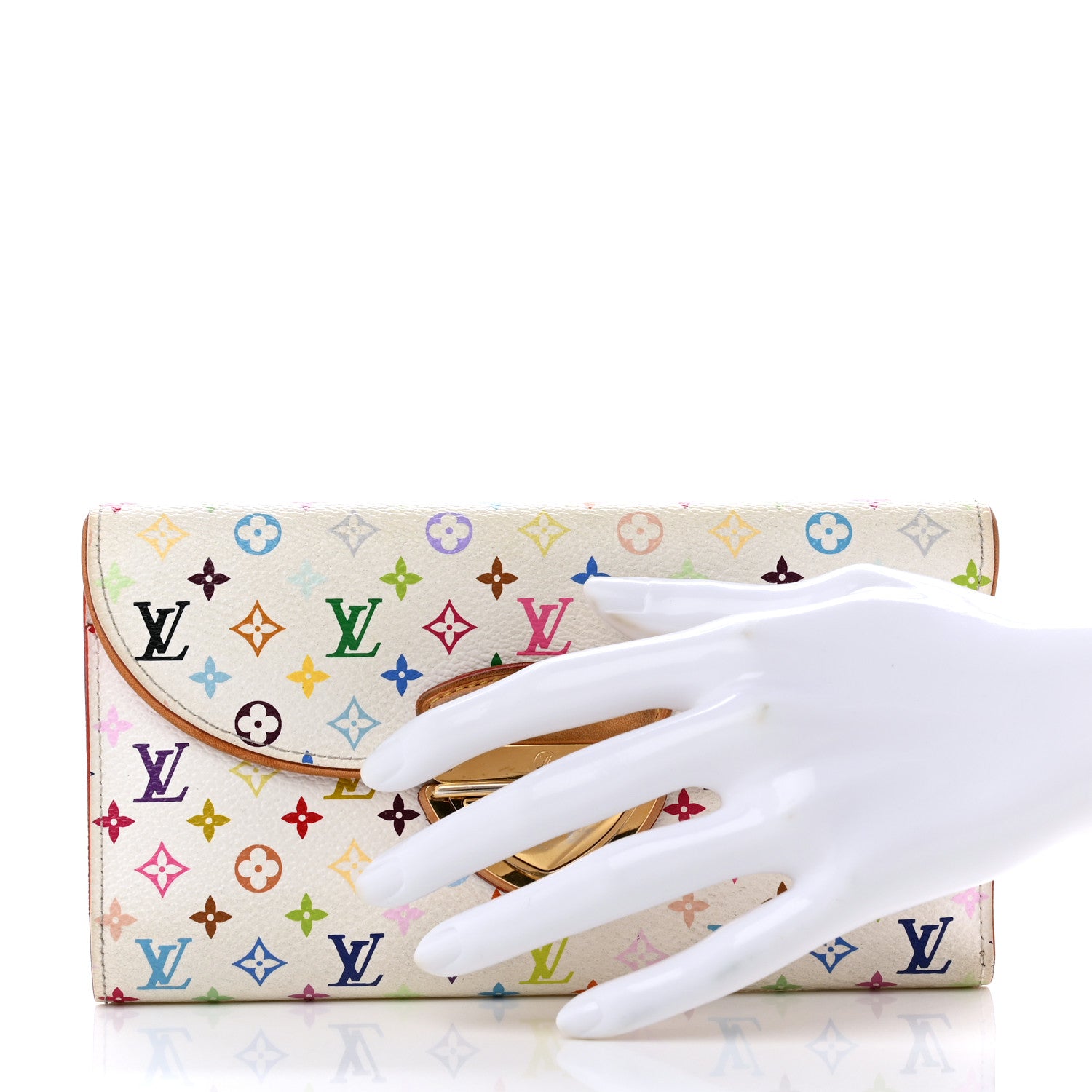 Louis Vuitton Monogram Multicolor Eugenie Wallet White Litchi 2 of 9