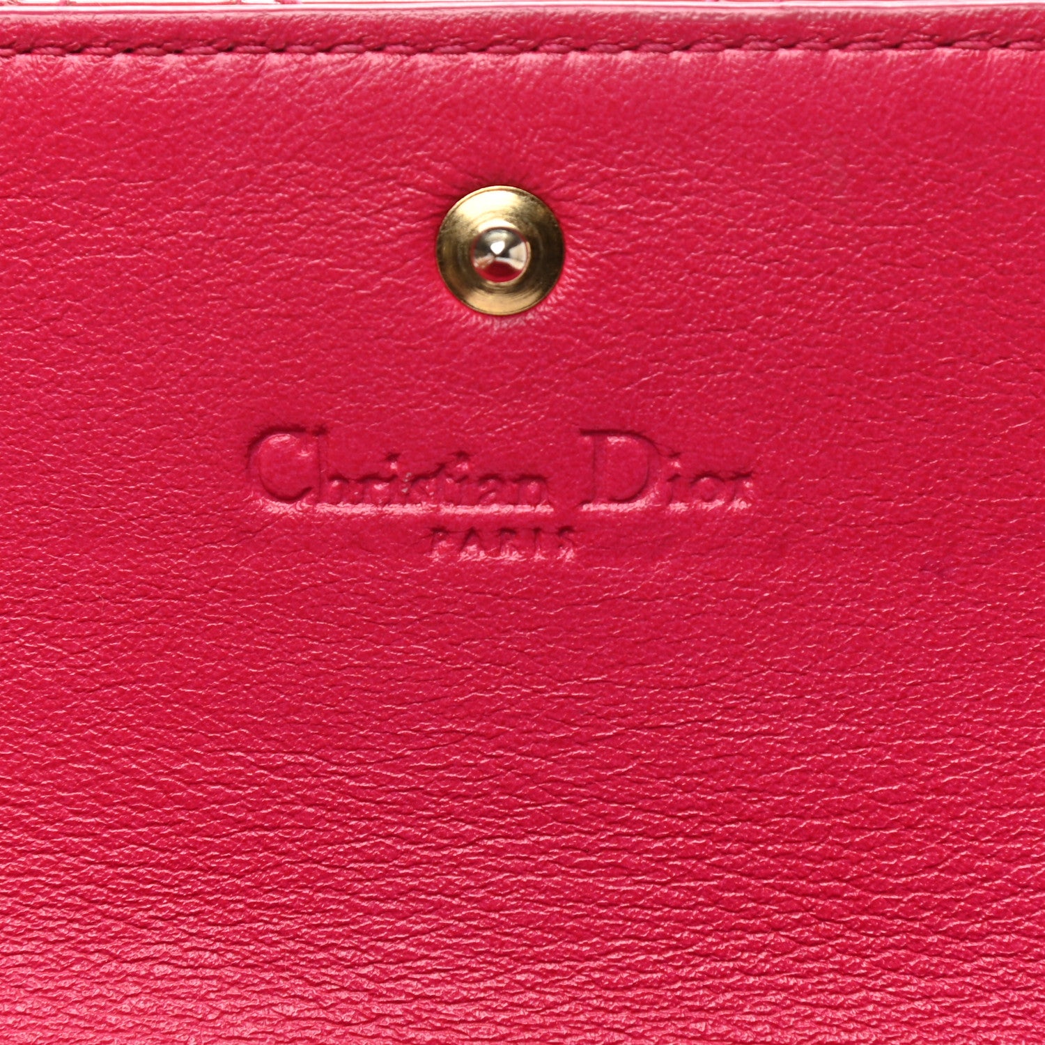 Christian Dior Patent Cannage Rendezvous Chain Wallet Fuchsia 9 of 10