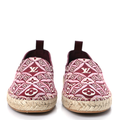 Louis Vuitton Jacquard Since 1854 Starboard Espadrille Flats 39.5 Bordeaux 2 of 8