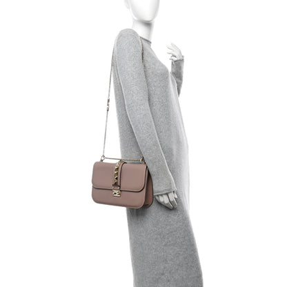 Valentino Garavani Vitello Medium Glam Lock Rockstud Flap Poudre 2 of 9