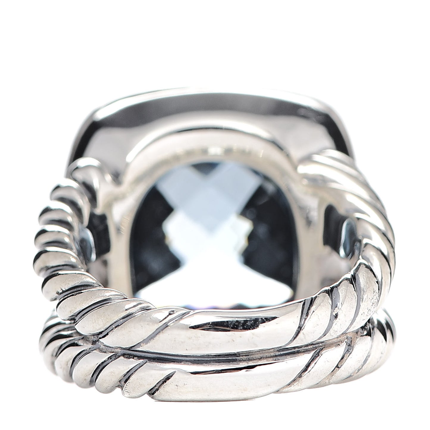 Sterling Silver Diamond Blue Topaz 14mm Albion Ring 53 6.25