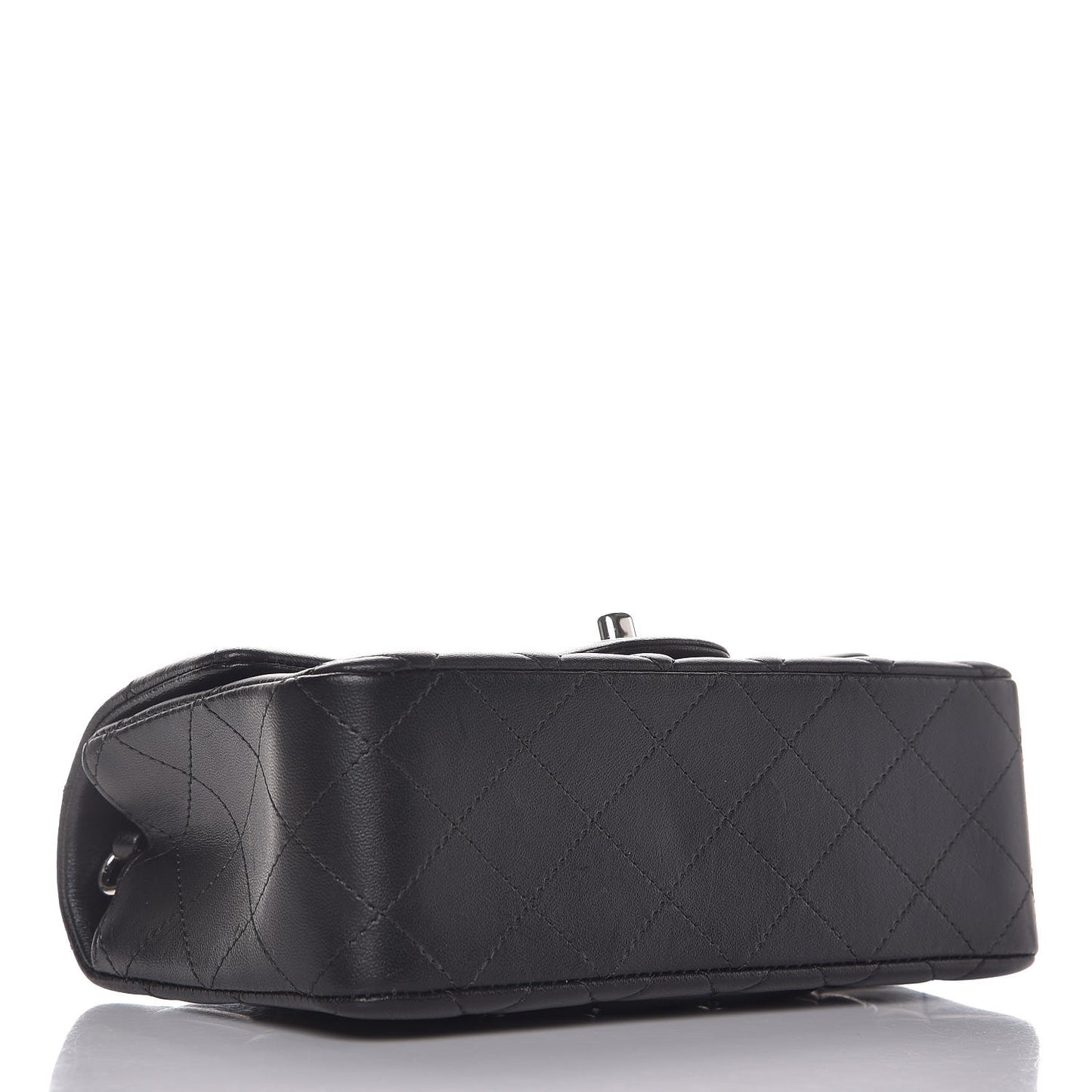 Lambskin Quilted Mini Rectangular Flap Black