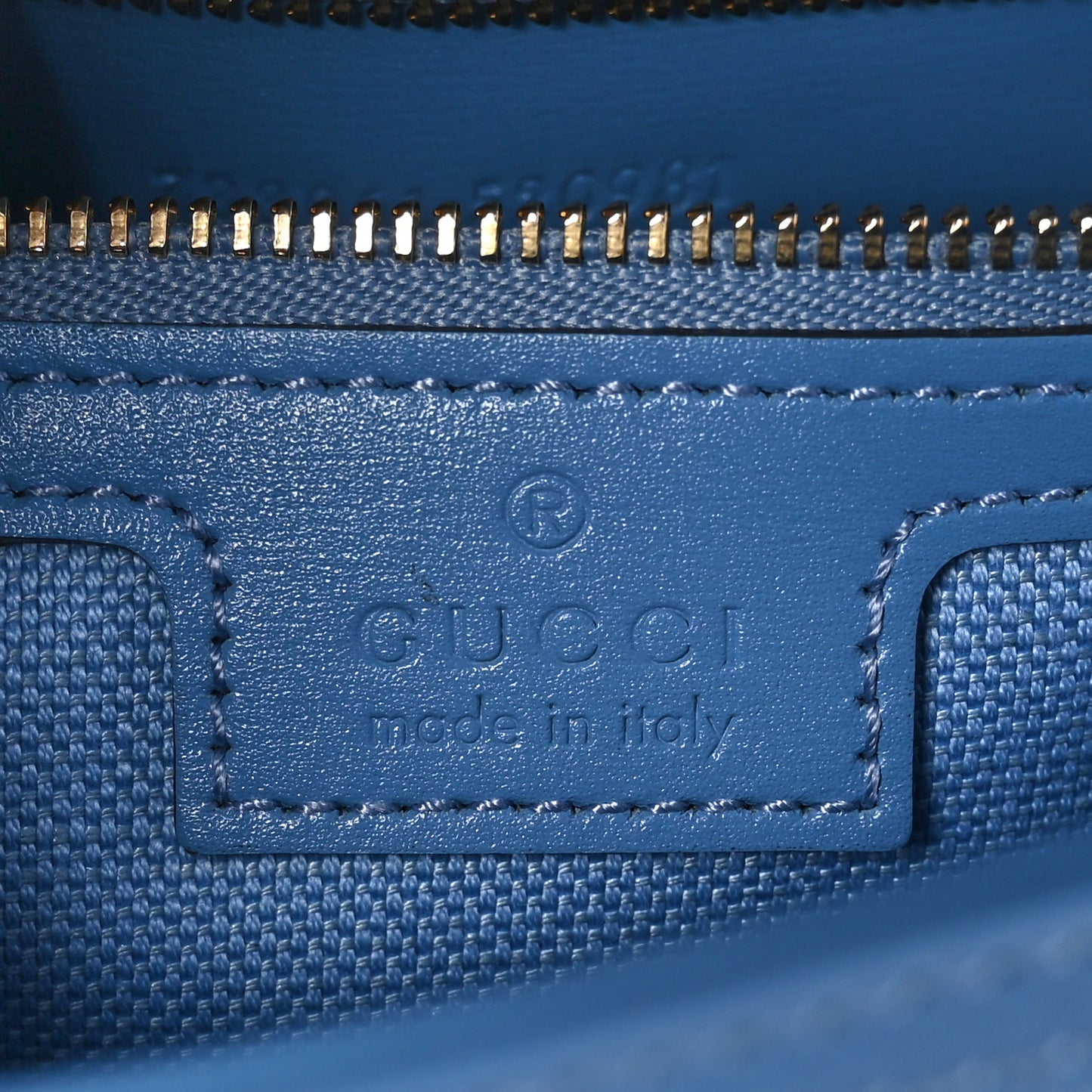 GG Monogram Textured Dollar Calfskin Small Luce Shoulder Bag Blue