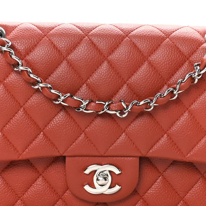 Chanel Caviar Quilted Medium Double Flap Dark Red 8 of 10
