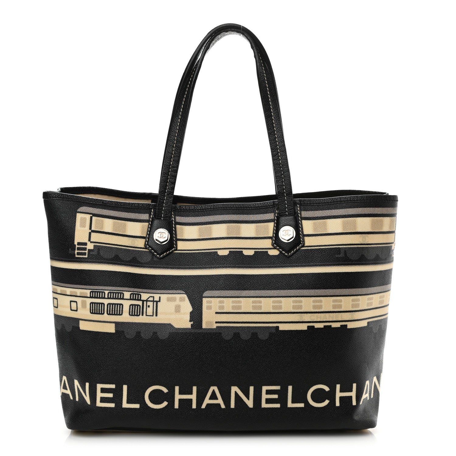 Chanel Coated Canvas Le Train Bag Black 1 of 10