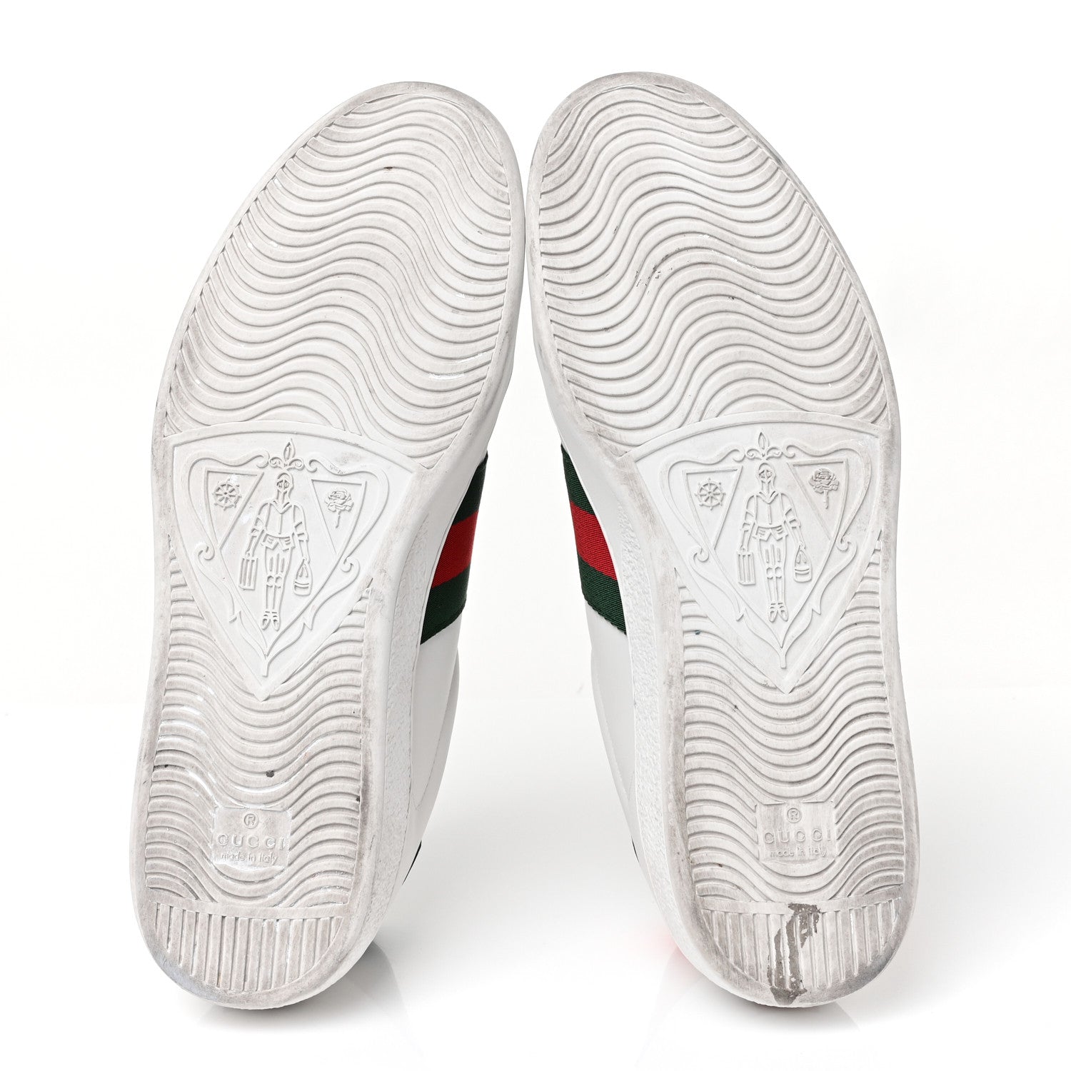 Gucci Calfskin Ayers Web Mens Ace Sneakers 10.5 White Green 6 of 9