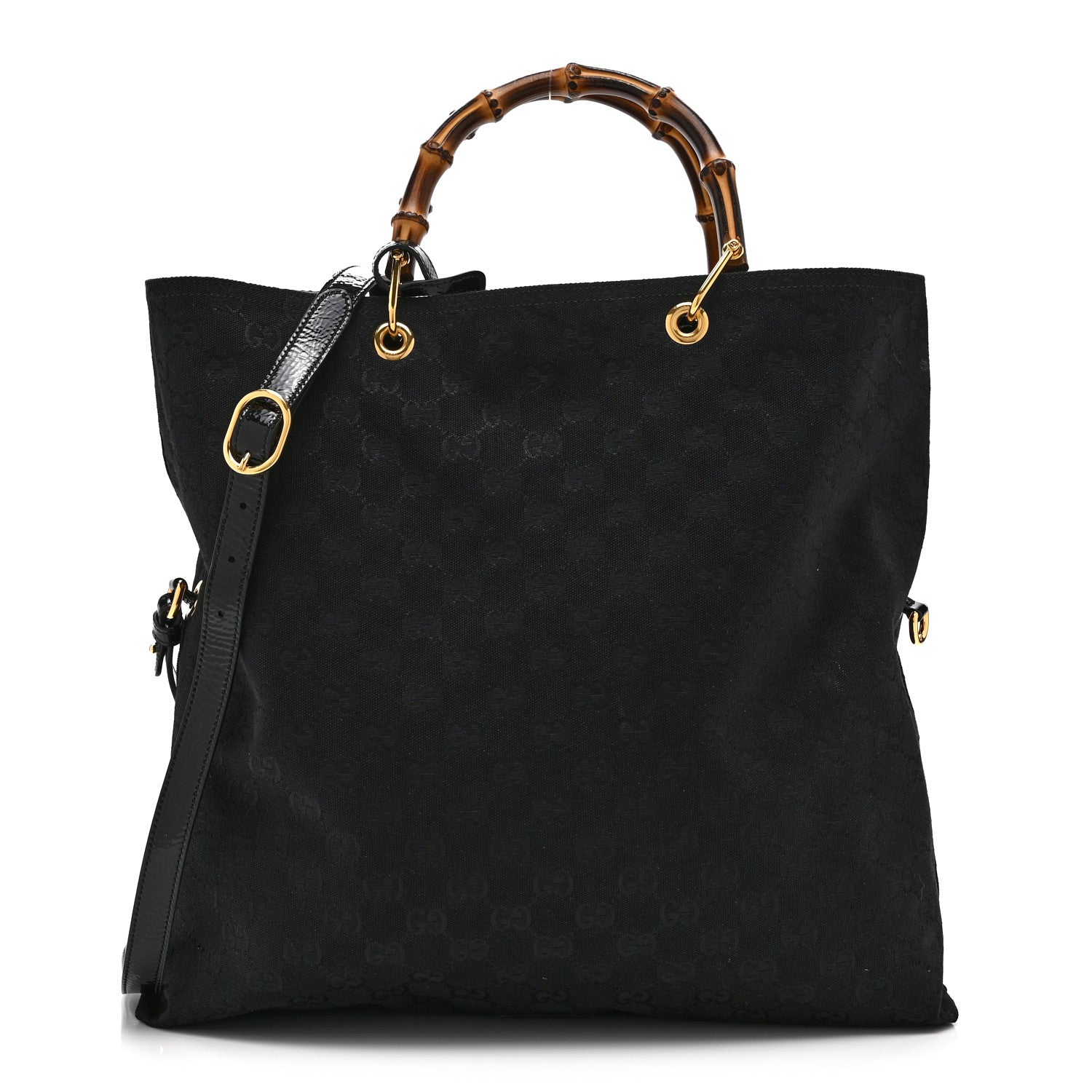 Gucci GG Monogram Bamboo Reversible Tote Black 1 of 18