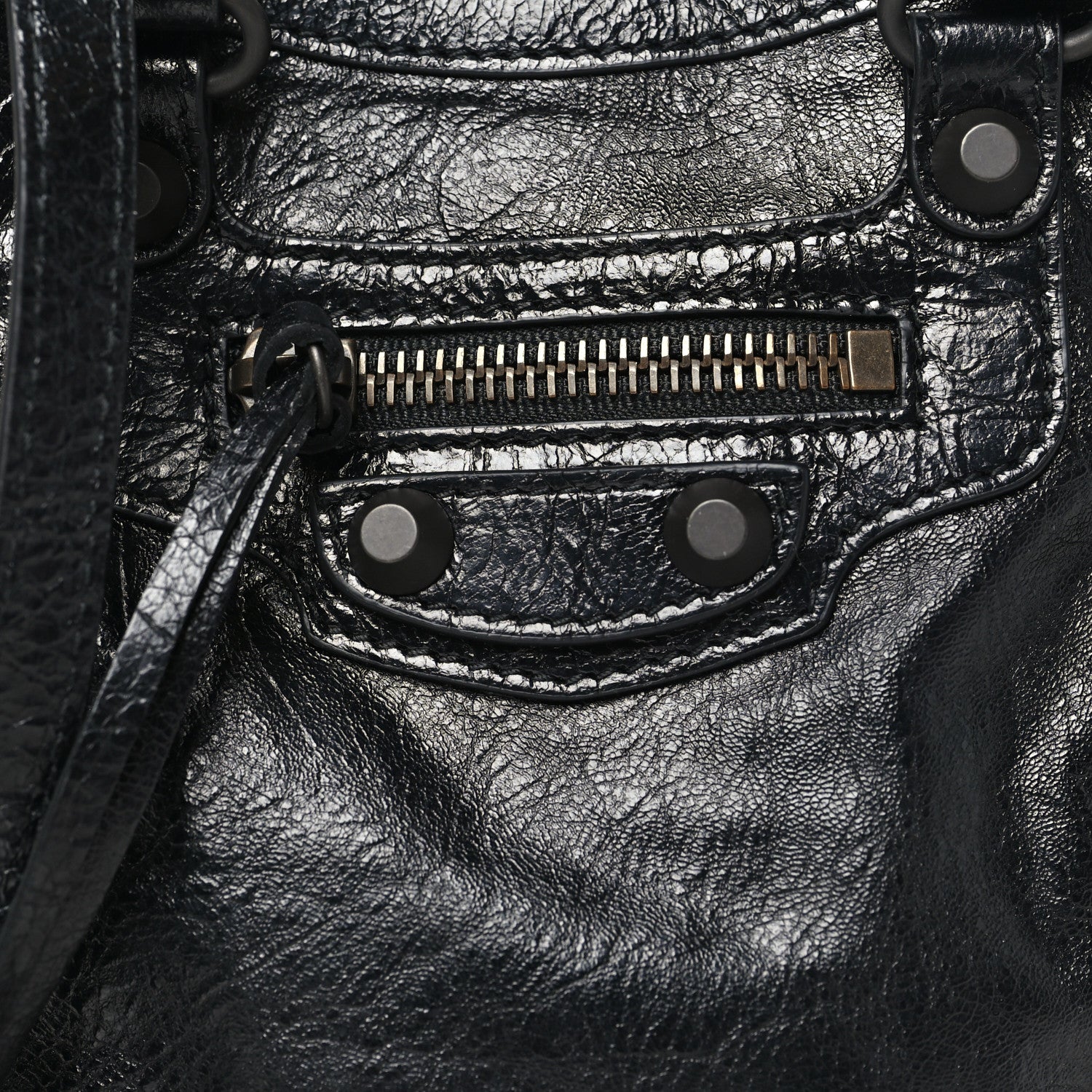 Balenciaga Agneau Arena Classic Hardware Le City Phone Holder Tote Black 7 of 9