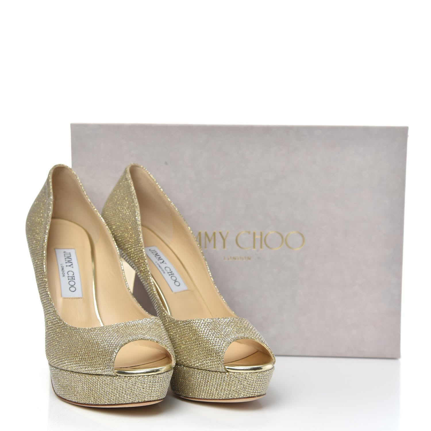 Jimmy Choo Lame Glitter Dahlia Pumps 40 Gold 9 of 9