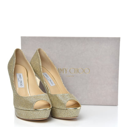 Jimmy Choo Lame Glitter Dahlia Pumps 40 Gold 9 of 9