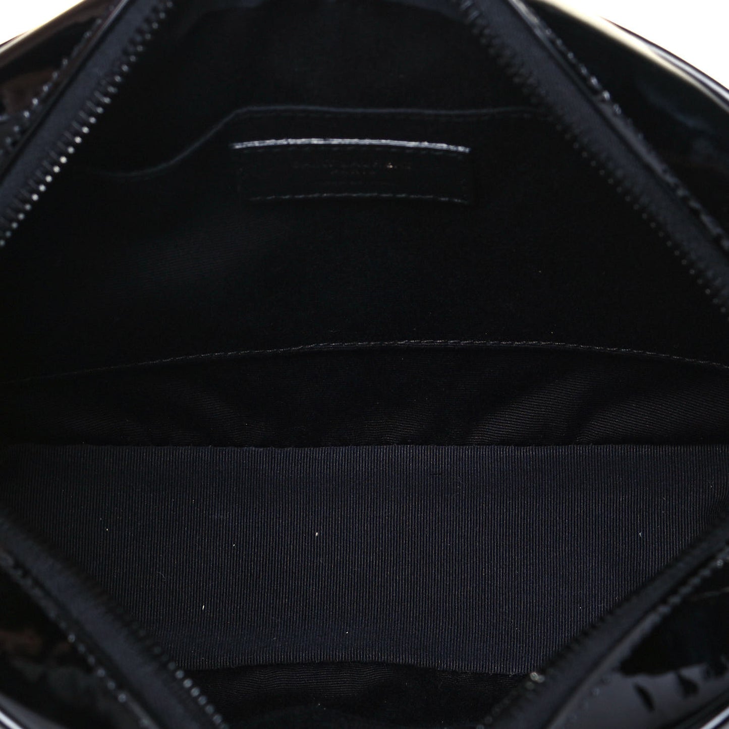 Patent Calfskin Matelasse Monogram Lou Camera Bag Black