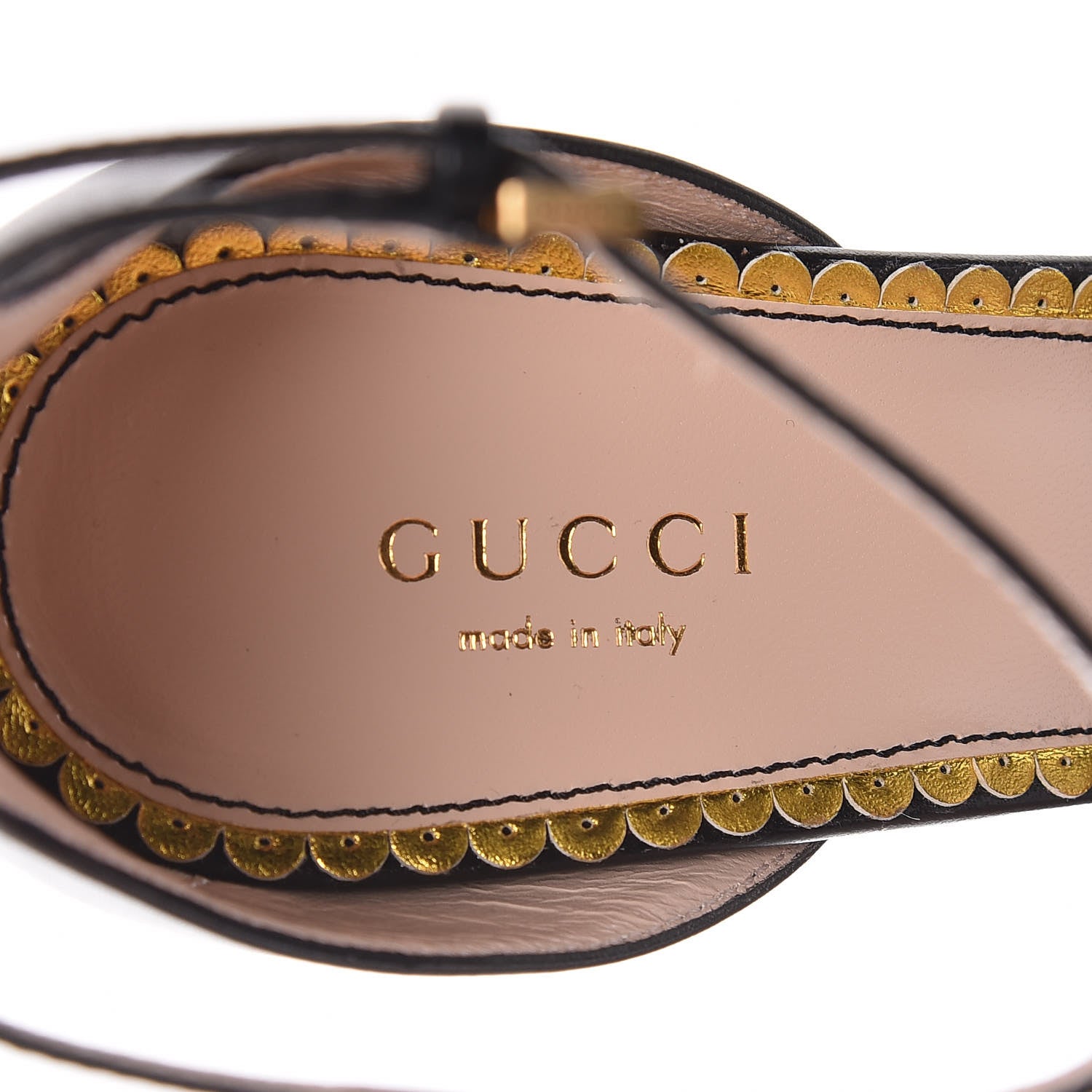 Gucci Nappa Queen Margaret High Heel Sandals 38.5 Black 6 of 8