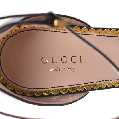 Gucci Nappa Queen Margaret High Heel Sandals 38.5 Black 6 of 8
