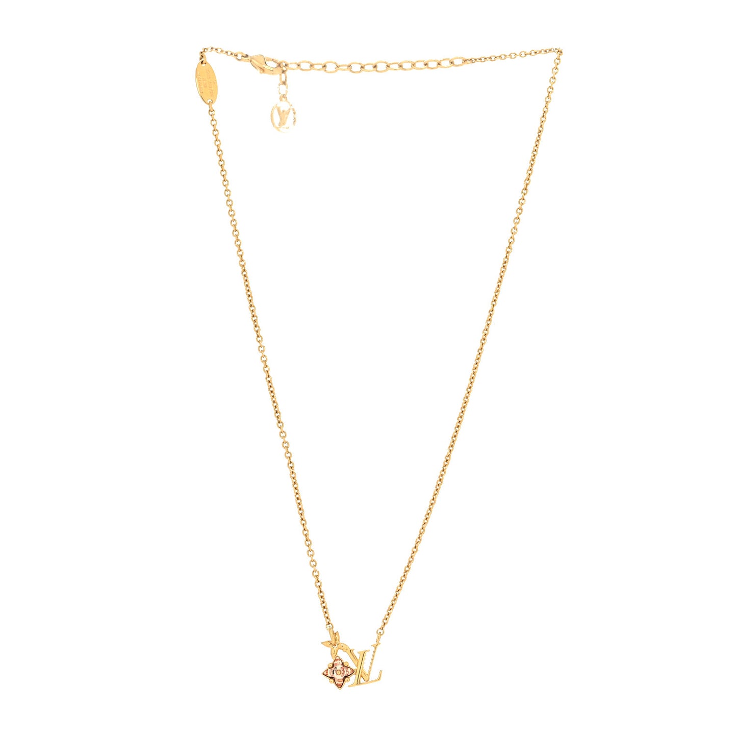 Crystal Loulougram Necklace Gold