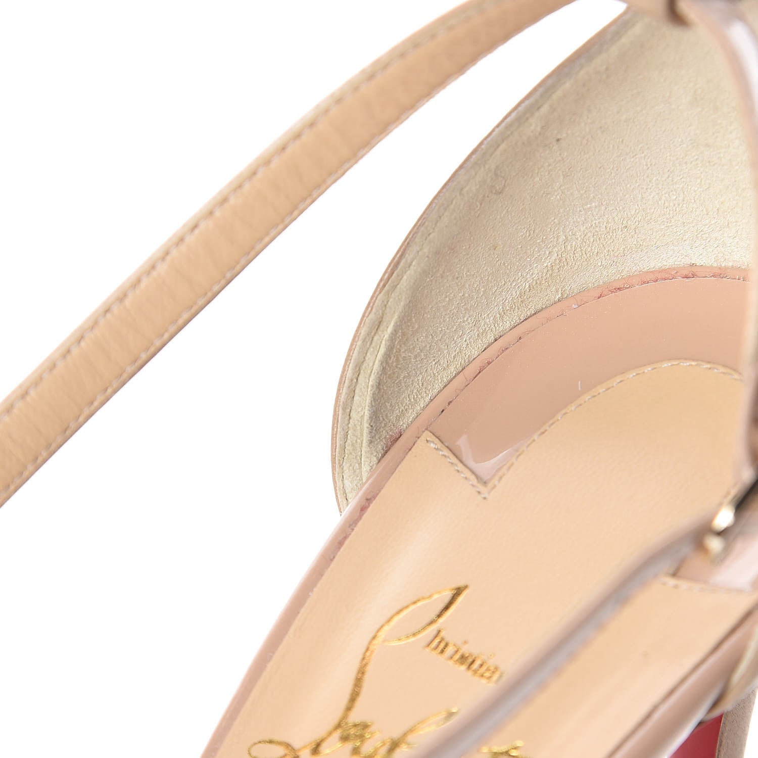 Christian Louboutin Nappa Patent Mira Bella 100 Sandals 37 Nude 10 of 12