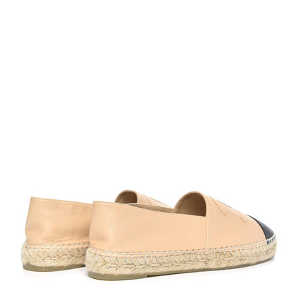 Chanel Lambskin CC Espadrilles 41 Beige Black 4 of 7