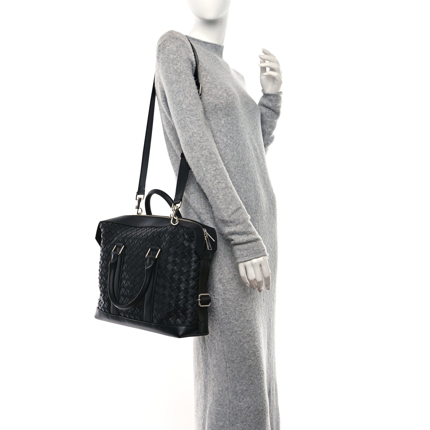 Nappa Intrecciato Large Briefcase Black
