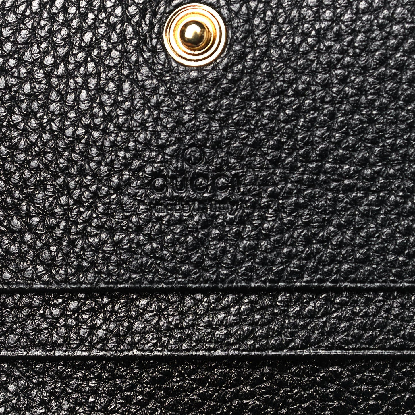 Grainy Calfskin Zumi Chain Card Case Wallet Black