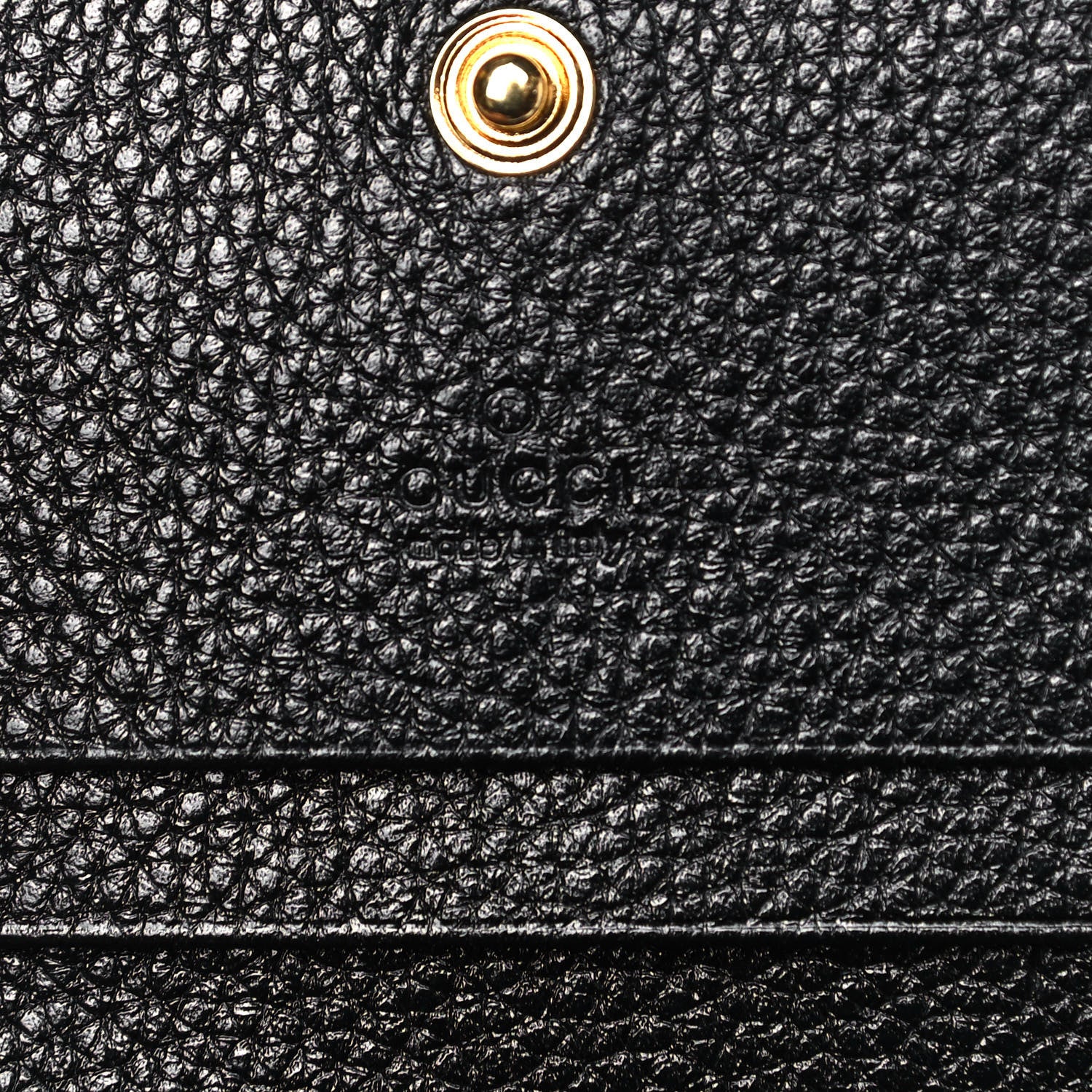 Gucci Grainy Calfskin Zumi Chain Card Case Wallet Black 6 of 8