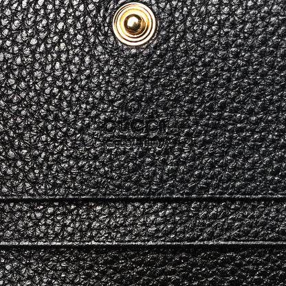 Gucci Grainy Calfskin Zumi Chain Card Case Wallet Black 6 of 8
