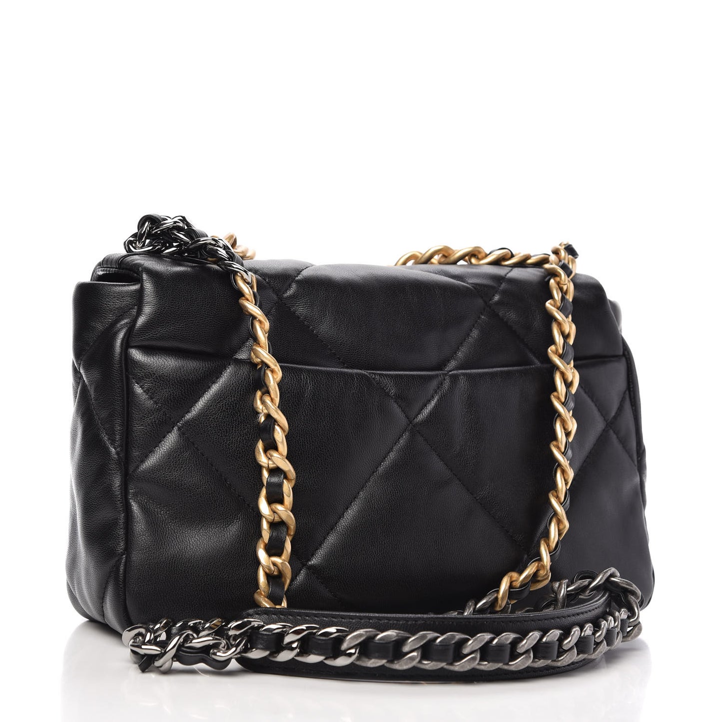 Goatskin Quilted Medium 19 Flap Black