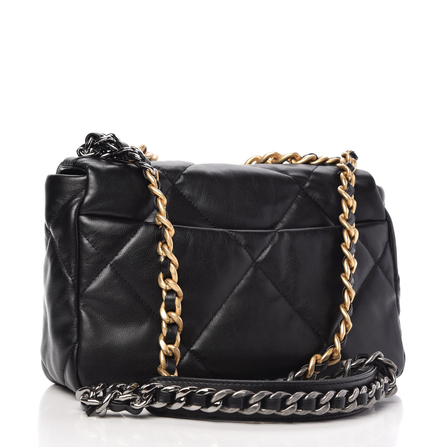 Chanel Goatskin Quilted Medium 19 Flap Black 3 of 11