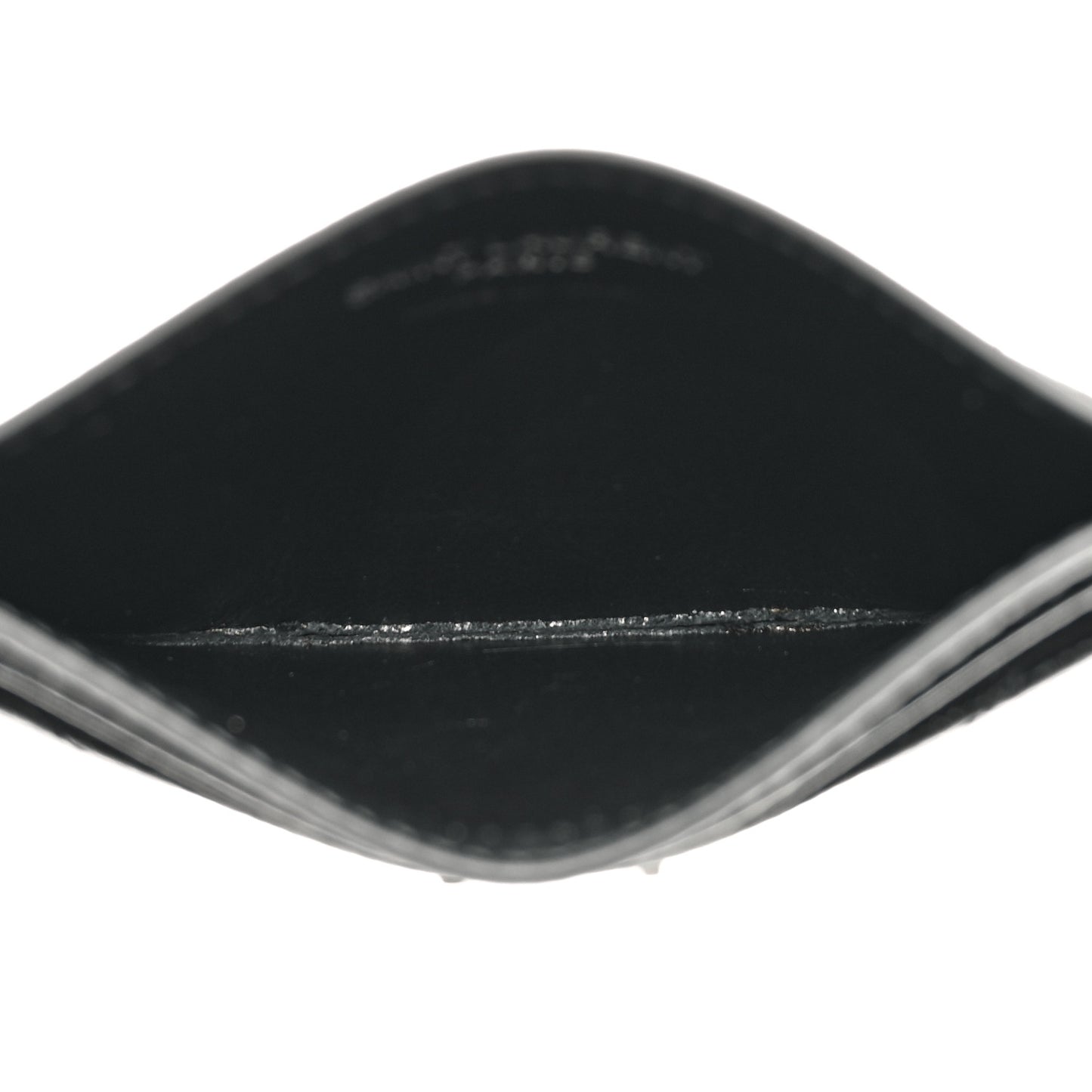 Grain De Poudre Matelasse Chevron Monogram Credit Card Case Black