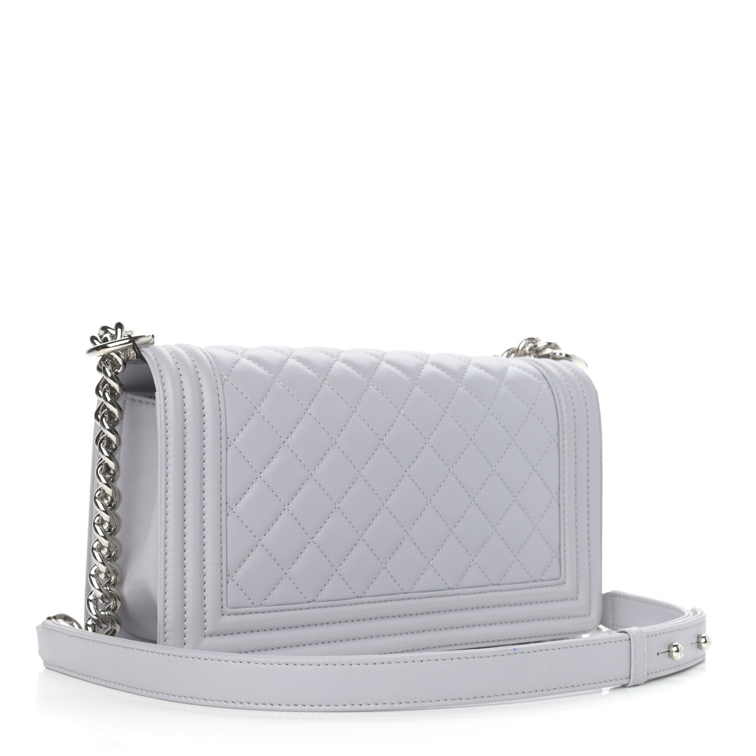 Chanel Lambskin Quilted Medium Boy Flap Grey 2 of 8