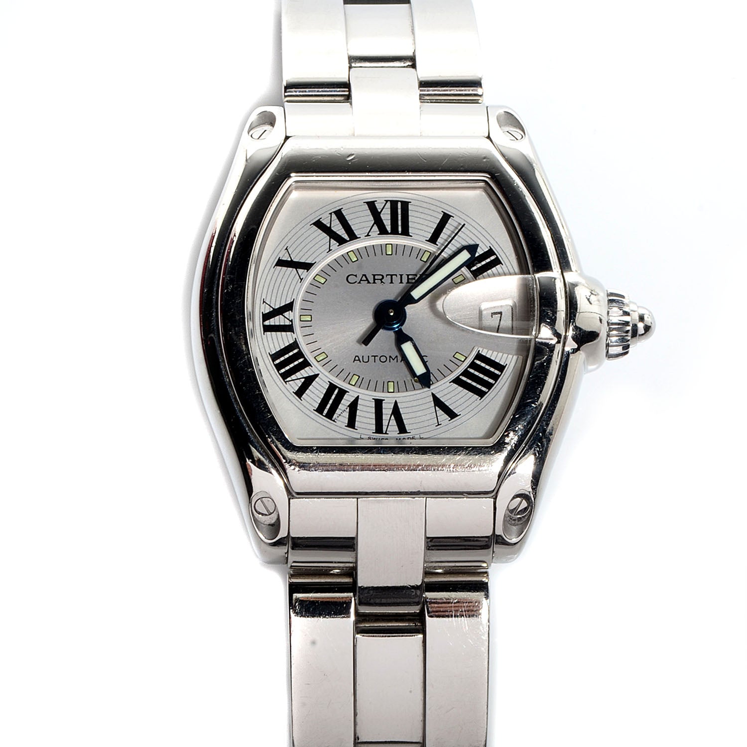 Cartier Stainless Steel 37mm Roadster Automatic Watch 1 of 10