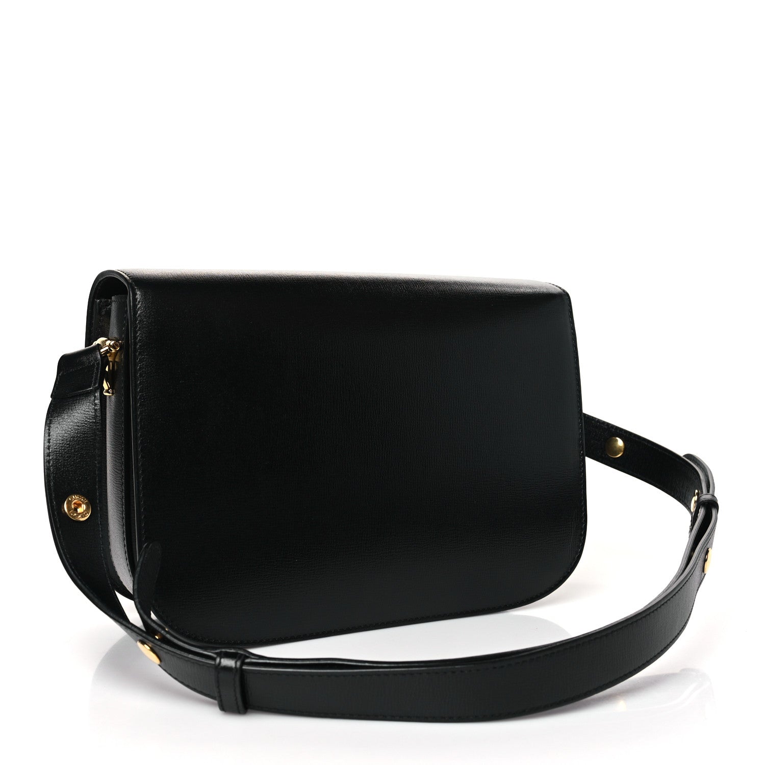 Gucci Textured Calfskin Horsebit 1955 Shoulder Bag Black 3 of 9