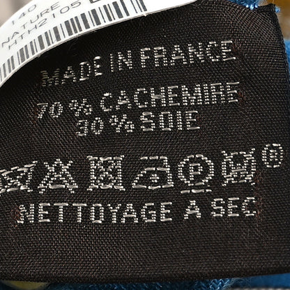 Hermes Cashmere Silk Eperon Eperon D'Or Shawl 140 Bleu Cobalt Naturel Vieil Or 3 of 5