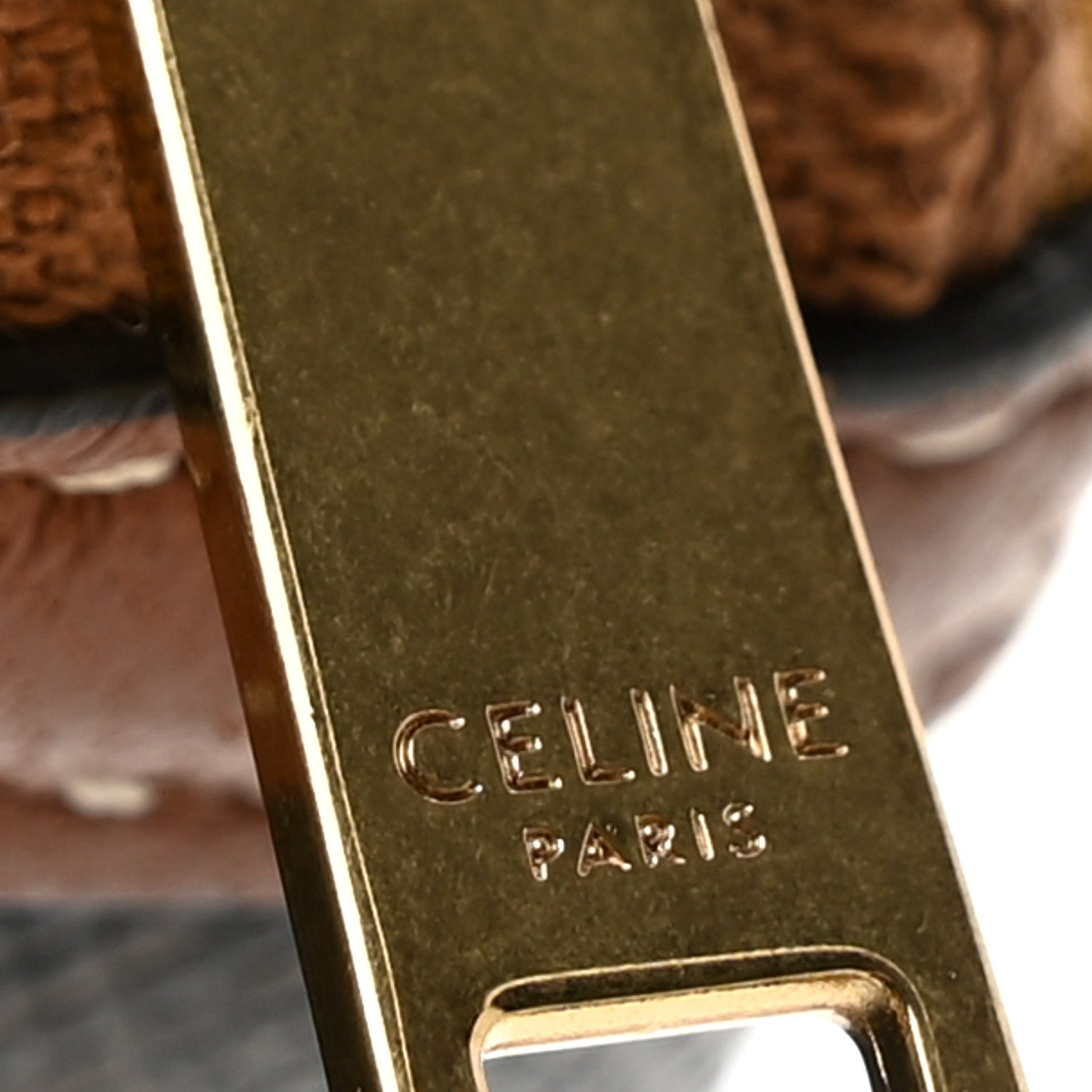 Celine Triomphe Canvas Lambskin Small Pouch Tan 6 of 8