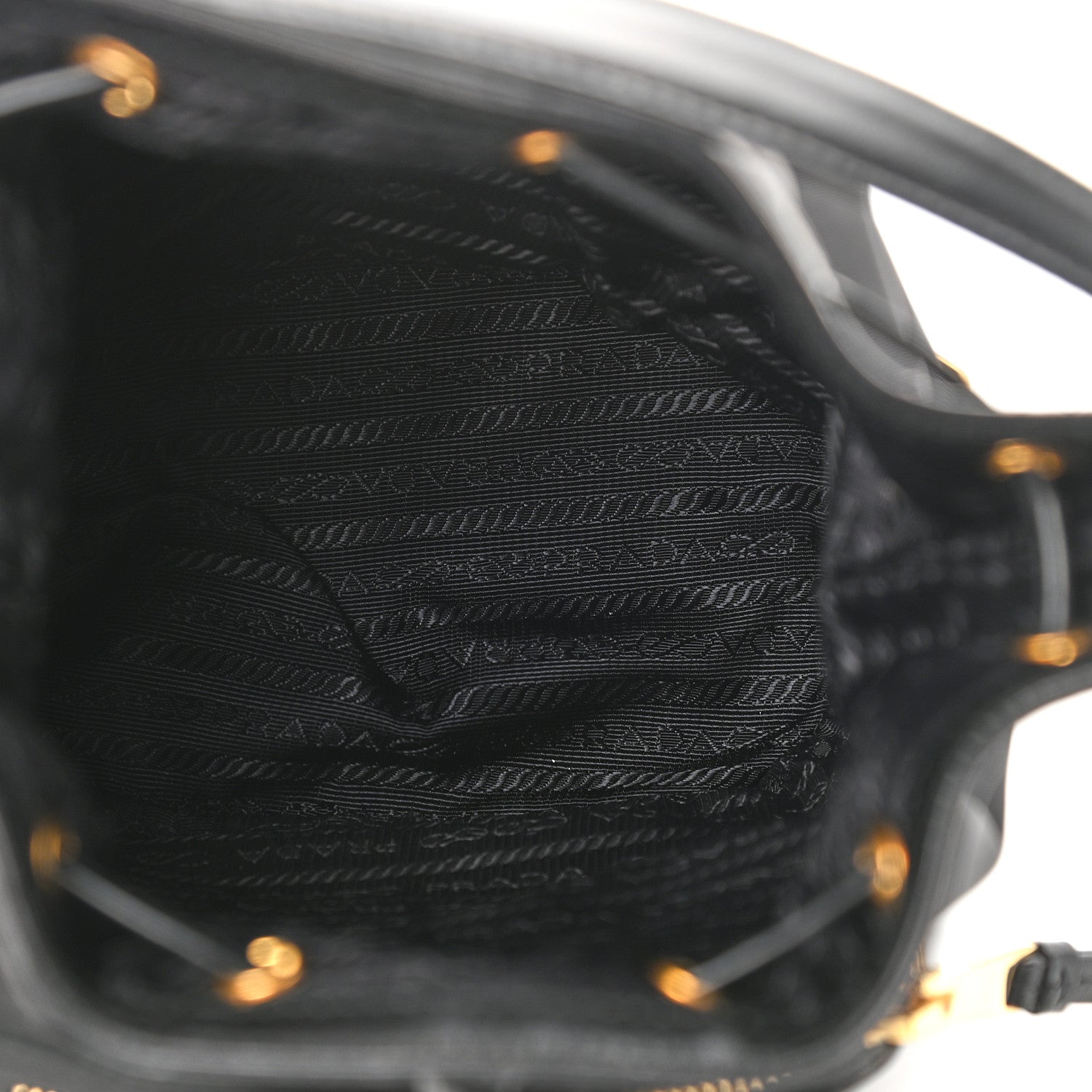 Prada Saffiano Tessuto Nylon Mini Bucket Crossbody Bag Black 4 of 8