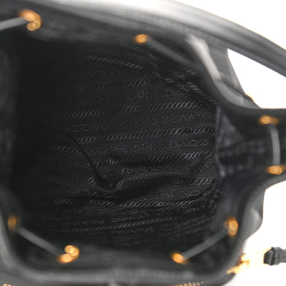 Prada Saffiano Tessuto Nylon Mini Bucket Crossbody Bag Black 4 of 8