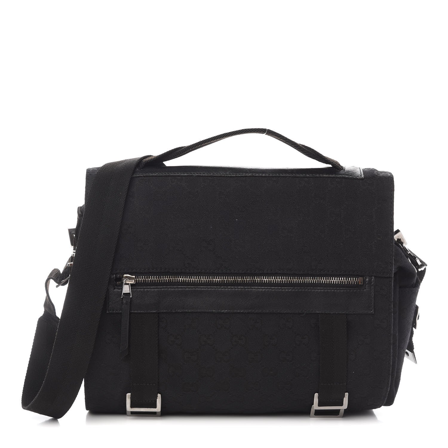Gucci Monogram Messenger Bag Black 1 of 10