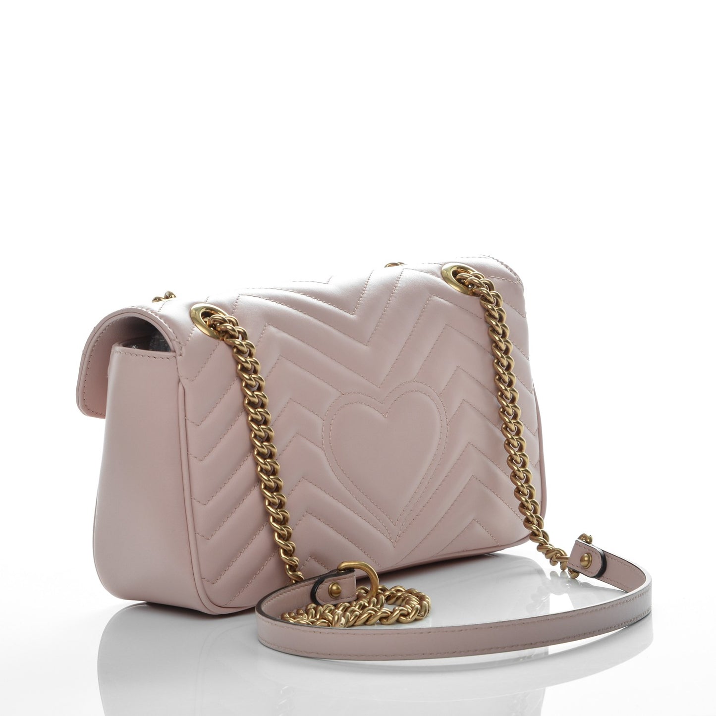 Calfskin Matelasse Small GG Marmont Shoulder Bag Perfect Pink