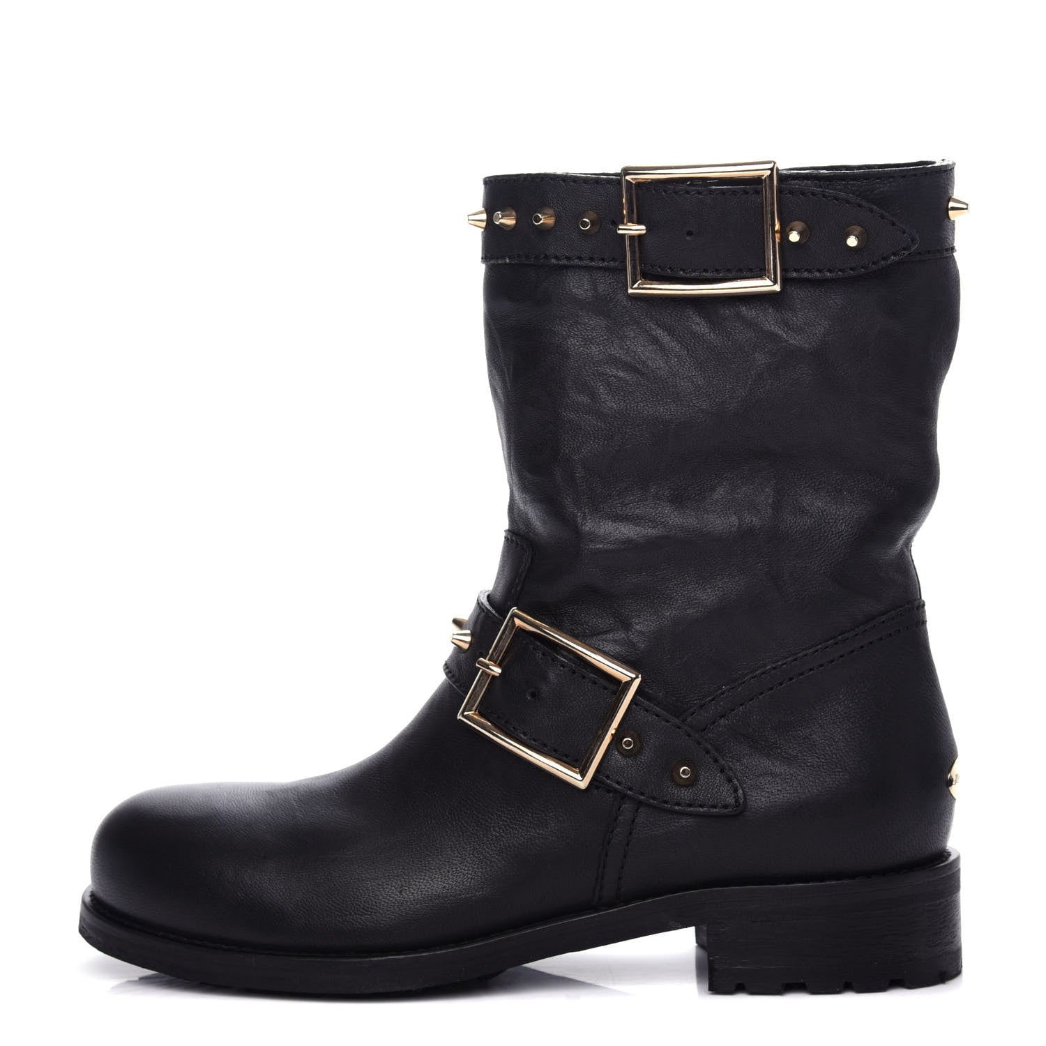 Jimmy Choo Studded Dash Biker Boots 36.5 Black 1 of 9