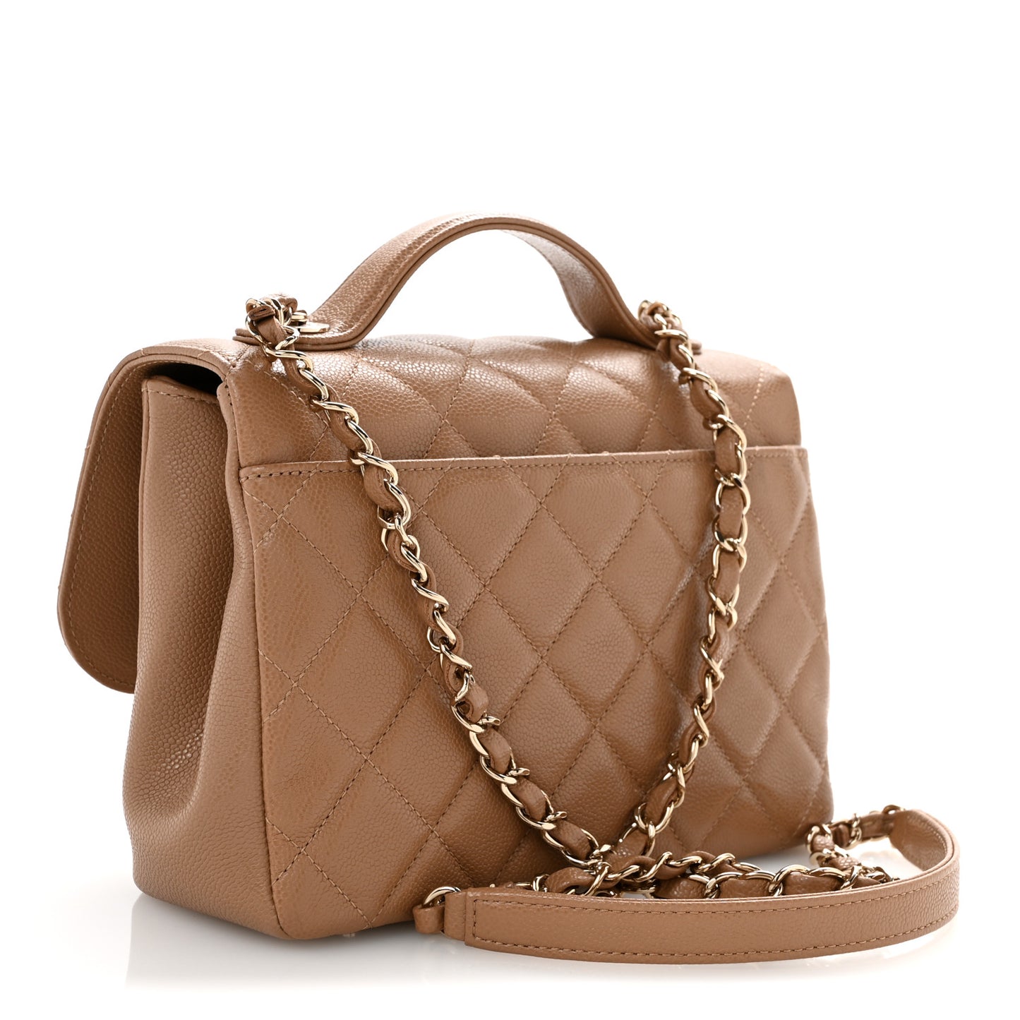 Caviar Quilted Medium Business Affinity Flap Beige