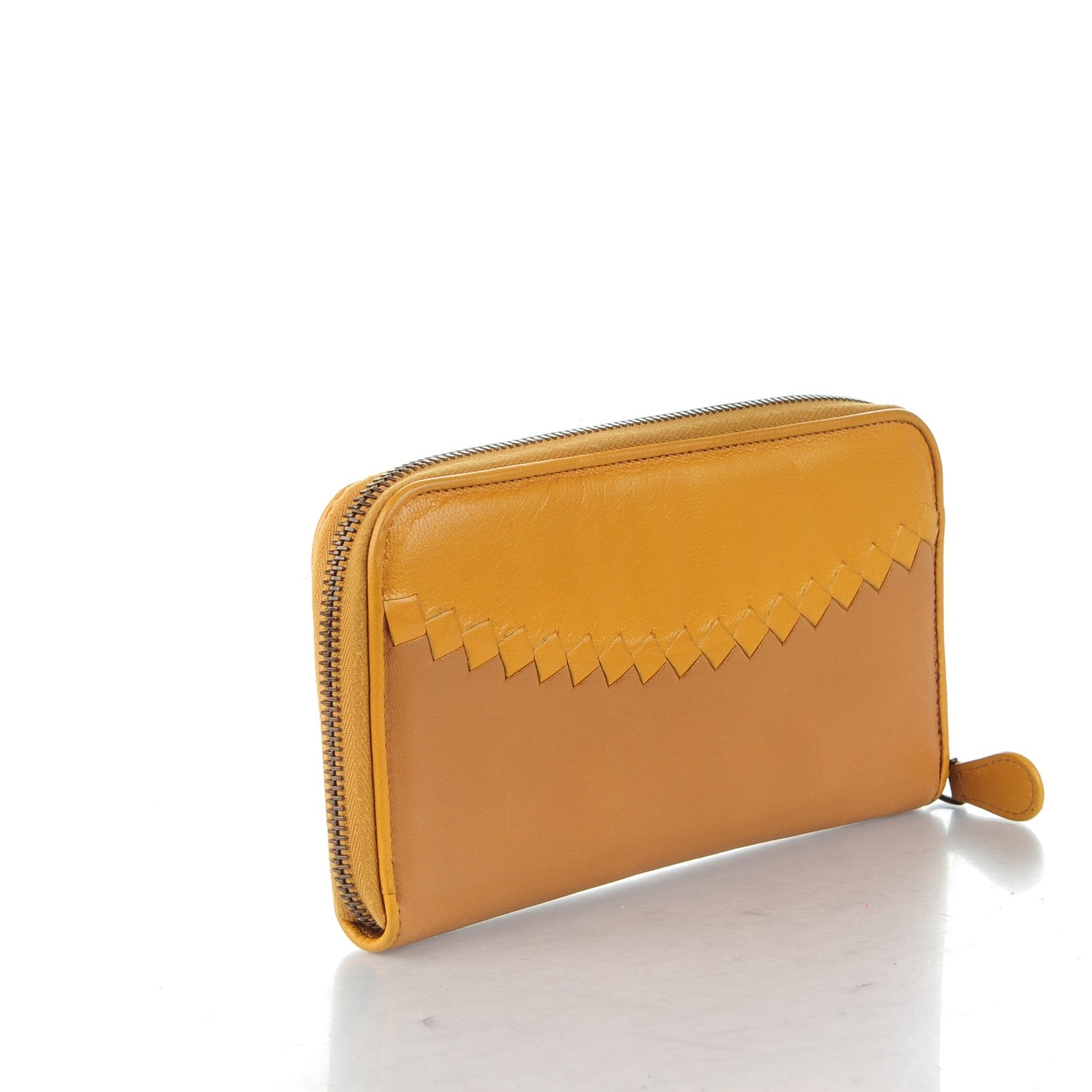 Bottega Veneta Nappa Intrecciato Bi-Color Zip Around Wallet 3 of 9