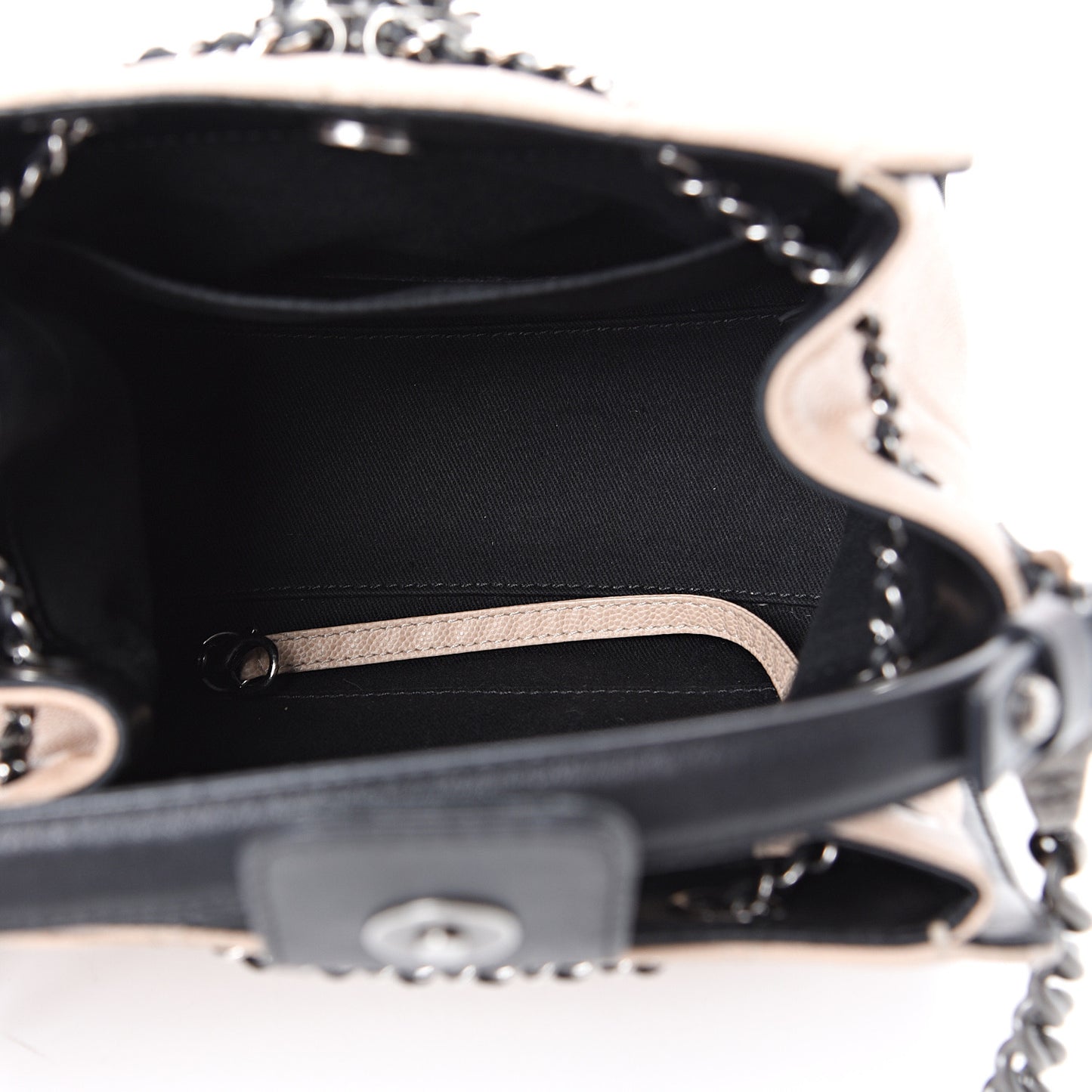 Caviar Quilted Small CC Bucket Bag Beige