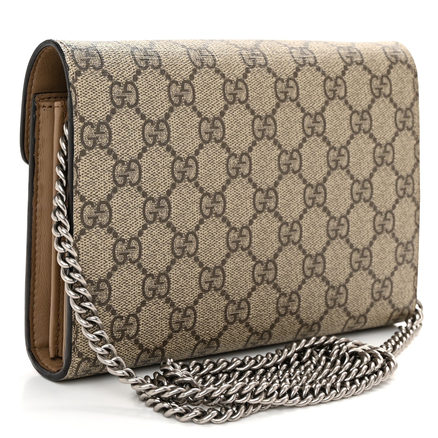 Gucci GG Supreme Monogram Mini Dionysus Chain Wallet Beige Taupe 3 of 12