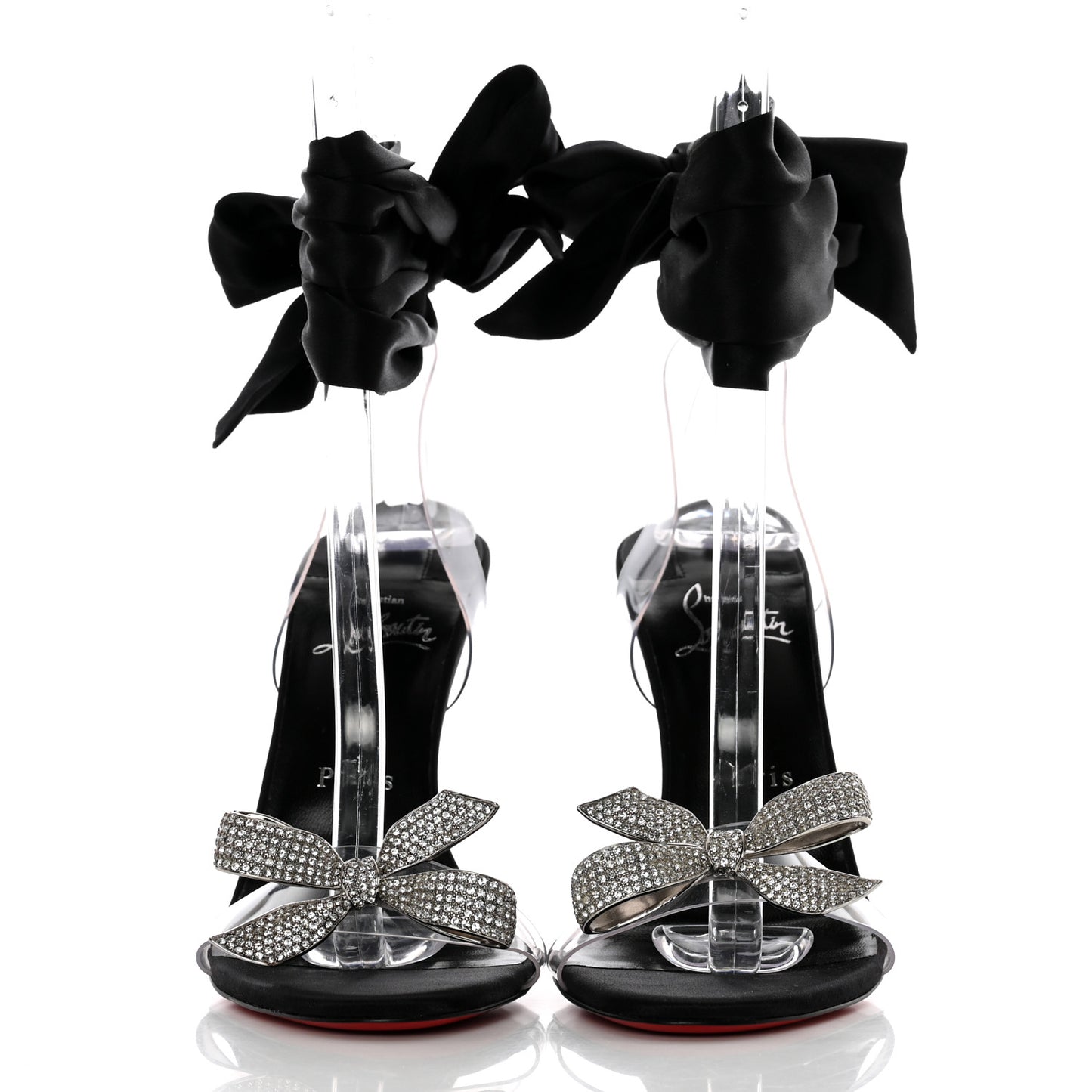 Satin Crystal PVC Astrinodo 100 Sandals 38 Black